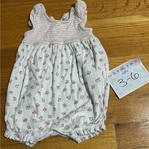 GAP Pink and Cream Floral Baby Bodysuit